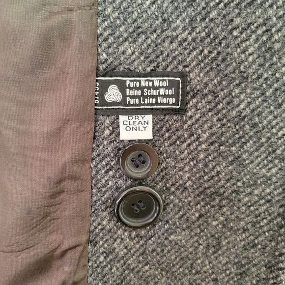 Vintage International Scene 100% wool long Pea Coat double breasted - Picture 9 of 10